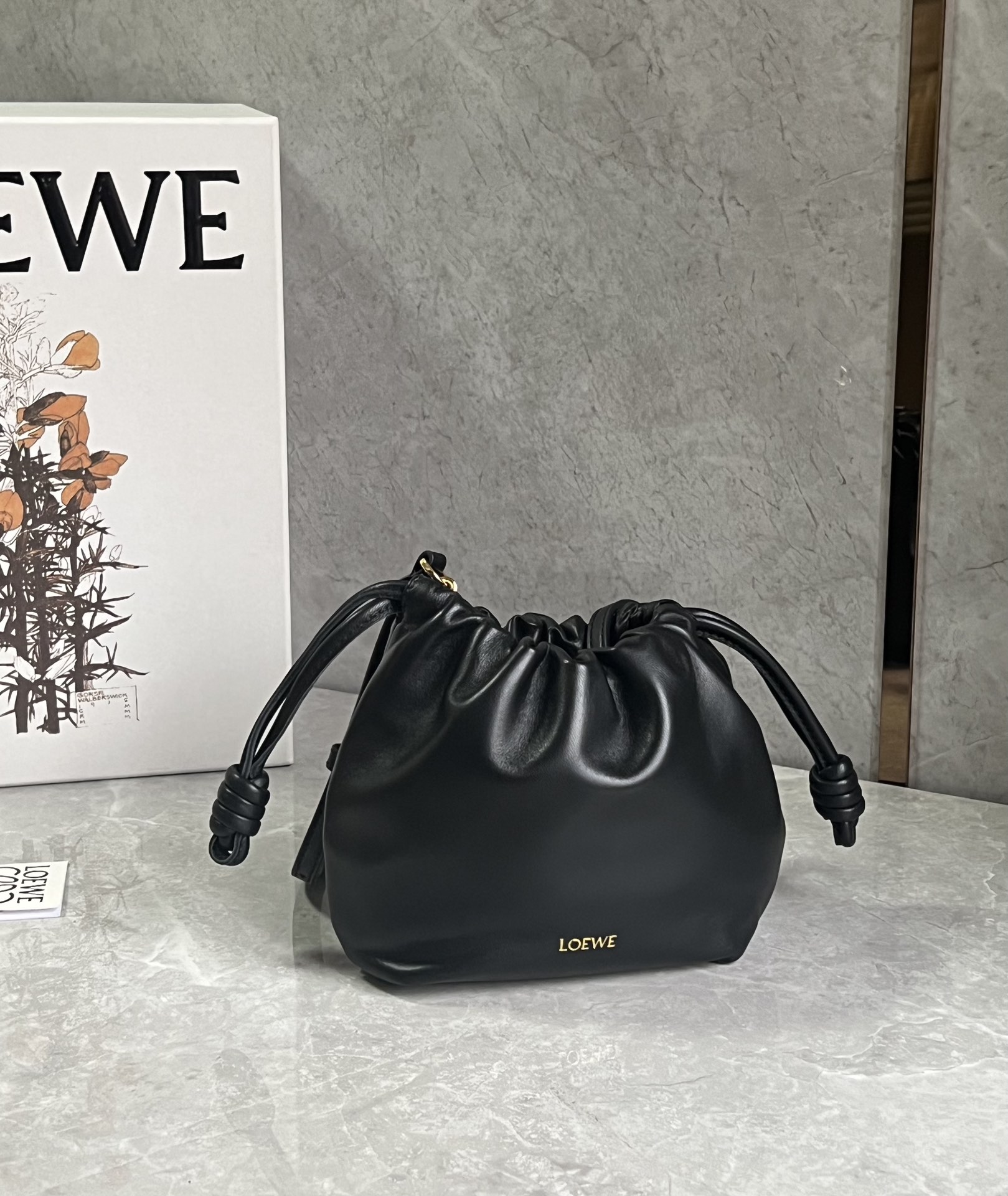 Loewe Mini Flamenco Purse bag in mellow nappa lambskin Black